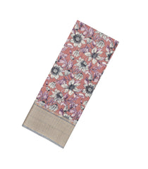 Dusty Peach Printed Synthetic Dola Silk Saree With Zari Border-BL5091