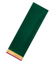 Dark Green Woven Mysore Silk Saree With Contrast Zari Border-MS3821
