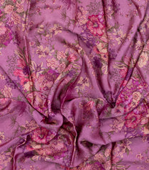 Chestnut Pink Printed Pure Satin Silk Saree With Floral Motifs-PS0940