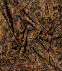 Black Printed Crepe Silk Saree With Floral Motifs-PS0884