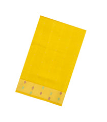 Yellow Handloom Silk Cotton Saree With Buttas & Zari Border-SC4661