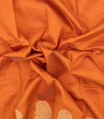 Orange Woven Art Tussar Silk Saree With Mango Buttas-SY0553