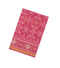 Chestnut Pink Handloom Rajkot Patola Ikat Silk Saree With Tie & Dye Motifs-IK0516