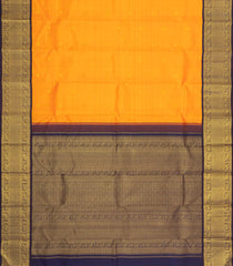 Mango Yellow Handloom Korvai Kanchipuram Silk Saree With Zari Buttas-KA15955