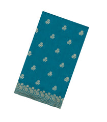 Cyan Woven Synthetic Blended Saree With Embroidered Motifs-EN2032