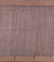 Crimson Printed Chanderi Cotton Saree With Zari Border-CC1503