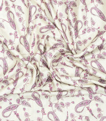 Off White Printed Synthetic Kotha Silk Saree With Zari Border-SY0119