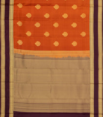 Rust Handloom Soft Silk Saree With Floral Buttas-SO4677
