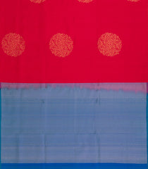 Red Handloom Soft Silk Saree With Floral Buttas & Contrast Pallu-SO4404