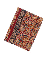 Crimson Woven Kalamkari Cotton Saree With Printed Motifs