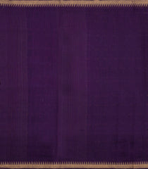 Dark Purple Woven Tussar Silk Saree With Floral Motifs & Contrast Border-TU3549