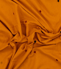 Mustard Handloom Bengal Cotton Saree With Buttas-BG1931-Mustard