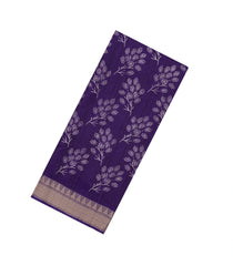Purple Woven Synthetic Dola Silk Saree With Printed Floral Motifs-BL4892