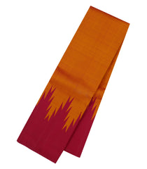 Turmeric Yellow Handloom Korvai Kanchipuram Silk Saree With Silk Temple Border-KA16701