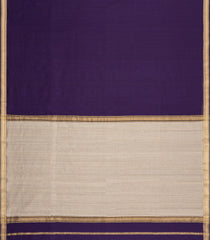 Dark Purple Handloom Maheswari Silk Cotton Saree With Zari Border-SC4914