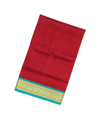 Crimson Handloom 9 Yards Korvai Silk Cotton Saree With Contrast Border-SC3752