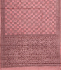 Dusty Peach Woven Tussar Silk Saree With Floral Motifs-TU3426