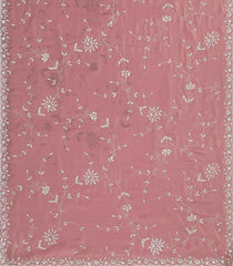 Baby Pink Woven Blended Tissue Saree With Embroidered Mirror Work-EN1864