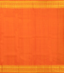 Navy Blue Handloom Korvai Kanchipuram Silk Saree With Orange Border-KA14008