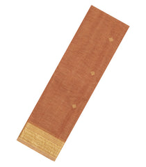 Dusty Peach Handloom Kanchi Cotton Saree With Floral Motifs-KC1675