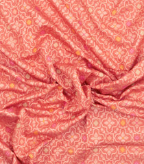 Peach Handloom Banarasi Cotton Saree With Floral Vine Motifs-BE1903