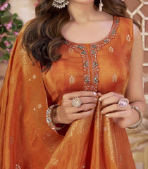 Festive Embroidered Orange Anarkali Set-RC5549