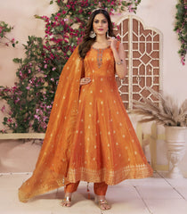 Festive Embroidered Orange Anarkali Set-RC5549