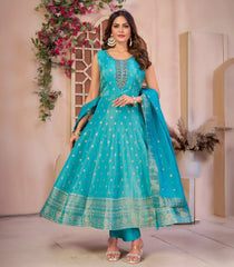Sky Blue Festive Anarkali Set-RC5553