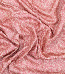 Baby Pink Printed Pure Silk Saree With Floral Motifs-PS0770