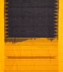 Black Handloom Rasipuram Cotton Saree With Contrast Silk Border-RA2439