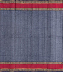 Navy Blue Handloom Kanchi Cotton Saree With Spear Buttas