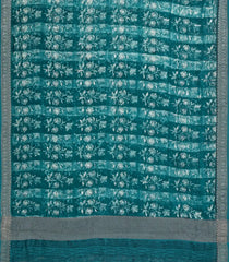 Sea Green Printed Chanderi Cotton Saree With Zari Border-CC1460