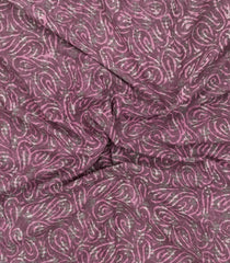 Lilac Printed Jaipur Cotton Saree With Floral Motifs-JC1826