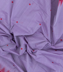 Lavender Handloom Kanchi Cotton Saree With Contrast Silk Border-KC1794