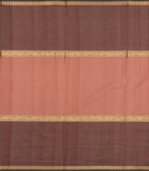 Peach Handloom Silk Cotton Saree With Checks-SC4279