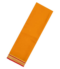 Mango Yellow Woven Mysore Silk Saree With Contrast Border-MS3426