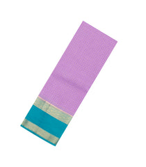 Lavender Woven Blended Viscose Saree With Zari Checks & Contrast Border-BL6102