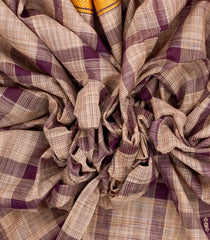 Purple Woven Kadappa Cotton Saree With Checks-KN0732