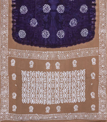 Purple Printed Jaipur Cotton Saree With Contrast Border-JC1715