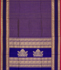 Violet Handloom Silk Cotton Saree With Checks-SC4350