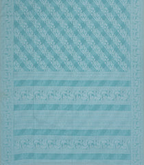 Cyan Handloom Bengal Cotton Saree With Floral Jaal motifs-BG1801