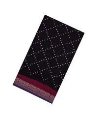 Black Handloom Sungudi Cotton Saree With Tie & Dye Motifs-BG1941