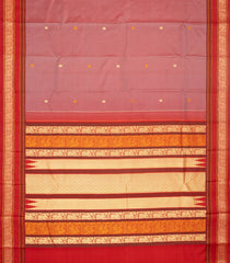 Dusty Pink Handloom Kanchipuram Silk Saree With Elephant Motifs