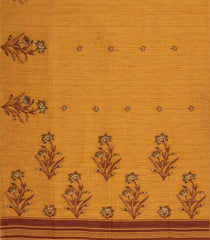 Oil Mustard Woven Blended Tussar Saree With Printed Floral Motifs-BL4823