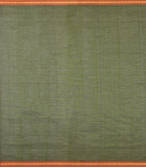Olive Green Handloom Silk Cotton Saree With Stripes-SC3935