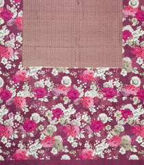 Burugndy Handloom Silk Saree With Printed Floral Border-PS0765