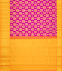 Pink Handloom Korvai Kanchipuram Silk Saree With Floral Zari Motifs-KA16728