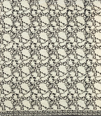Off White Printed Jaipur Cotton Saree With Printed Floral Motifs-JC1769