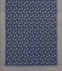 Indigo Woven Synthetic Blended Saree With Embroidered Motifs-EN2044