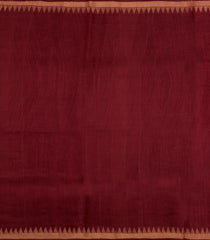 Crimson Woven Tussar Silk Saree With Floral Motifs & Contrast Border-TU3552